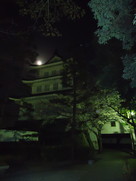 御三階櫓と夜桜とブルームーン1…