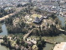 空から見た鶴ヶ城…