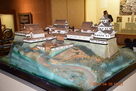 三春歴史資料館内に展示されている三春城模…