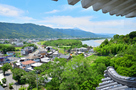 模擬天守から、吉野川と南西部の眺め…