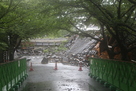 ６月の大雨で倒壊した元太鼓櫓…