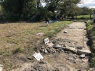 本丸南側土橋の発掘状況