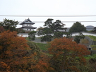 矢野旅館の部屋の窓からの松前城の眺望…