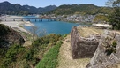 石垣から見る熊野川…