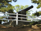 辰巳櫓跡に鎮座する大砲…