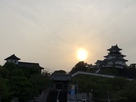 夕陽の沈む掛川城