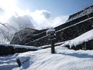 冬の米子城天守跡…