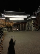 夜の上田城櫓門…