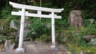 萩原諏訪城 搦手入口と城址碑…