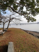 本丸から琵琶湖を見る…