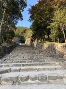 登城口から続く階段…