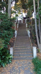 熊野神社本殿への急な階段