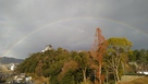 犬山城と虹