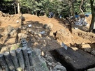 玉石敷と石垣の発掘調査…