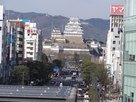JR姫路駅の新幹線ホームから見た姫路城天…