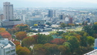 富山市役所展望台からの城址公園紅葉…