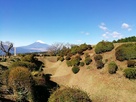 西櫓の畝堀と富士山…