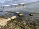 琵琶湖の水位が低下して露出した石垣…