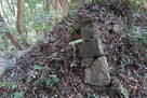 宇津山城 土塁と土留めの石積…