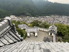 桜の丸と郡上八幡市街(天守五階より)