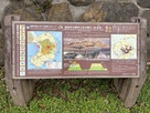 歴史的大事件と巨大噴火−原城跡− 看板…