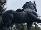 千代と馬の銅像（一豊の馬はベンツ？）…