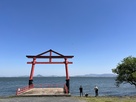 坂本城跡から見る琵琶湖…