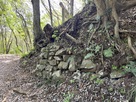 登城道途中の石垣跡…