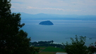 二の丸からの琵琶湖竹生島