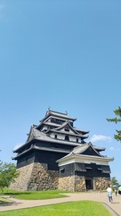 猛暑の松江城