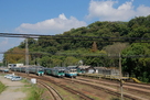 旧寺島川(JR徳島駅操車場)と城山…