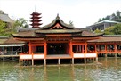 厳島神社客神社本殿（手前）と五重塔（奥）…
