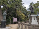 清洲公園の織田信長と濃姫の銅像…