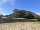 菊ヶ浜から見た二の丸石垣と土塀…