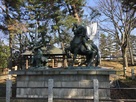川中島古戦場跡の銅像…