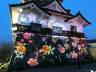 彦根城・天守に投影された花々…