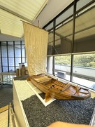博物館の高瀬船模型…
