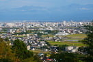 東出丸からの大峪城と富山城…