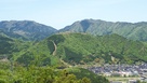 立雲峡展望スポット２より撮った城跡全景…