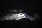 雪夜に浮かぶ赤木城…