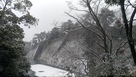 高石垣に雪