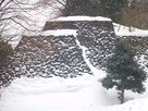 雪積もる東の丸北面石垣…