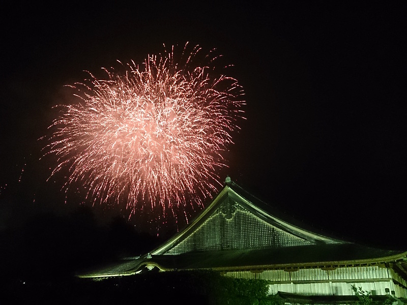 篠山城の写真 デカンショ祭り 篠山城大書院越しの花火 攻城団