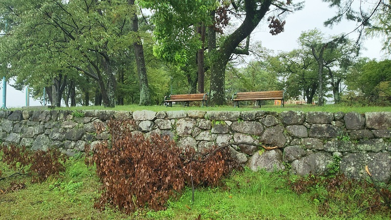 琵琶湖に面した石垣