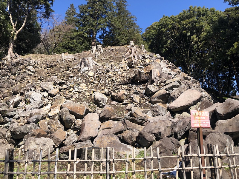関東大震災で崩れた石垣（野面積み）
