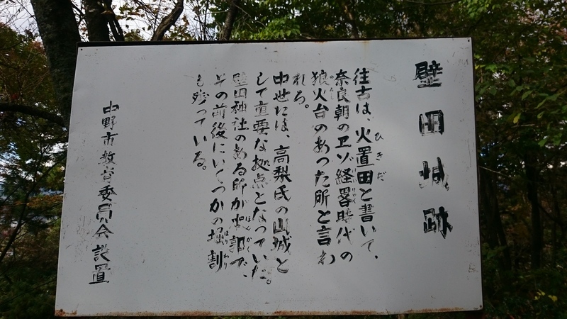 壁田城の説明板
