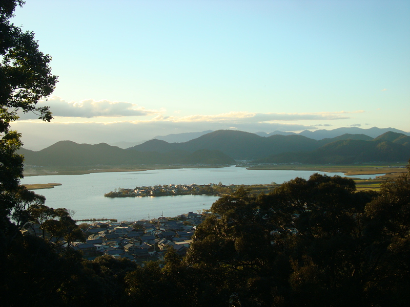 摠見寺からの景色(琵琶湖方面)