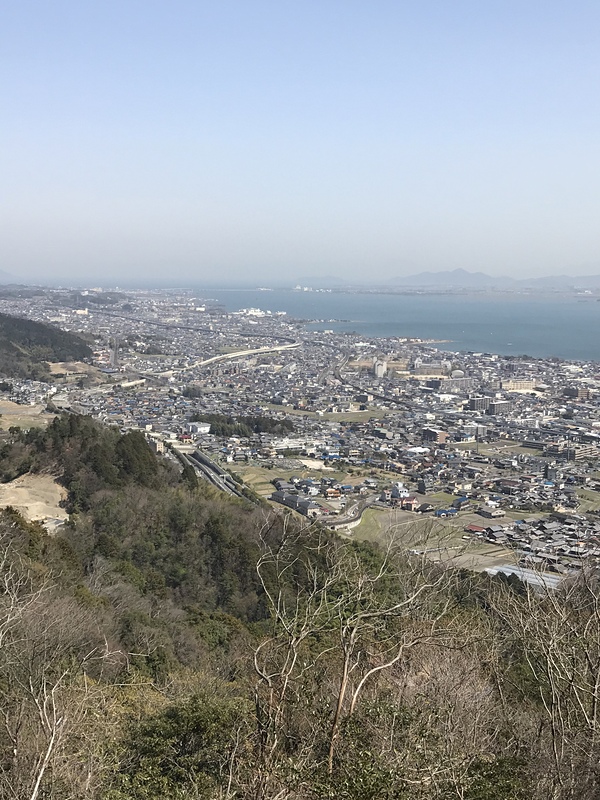 山頂から見た琵琶湖