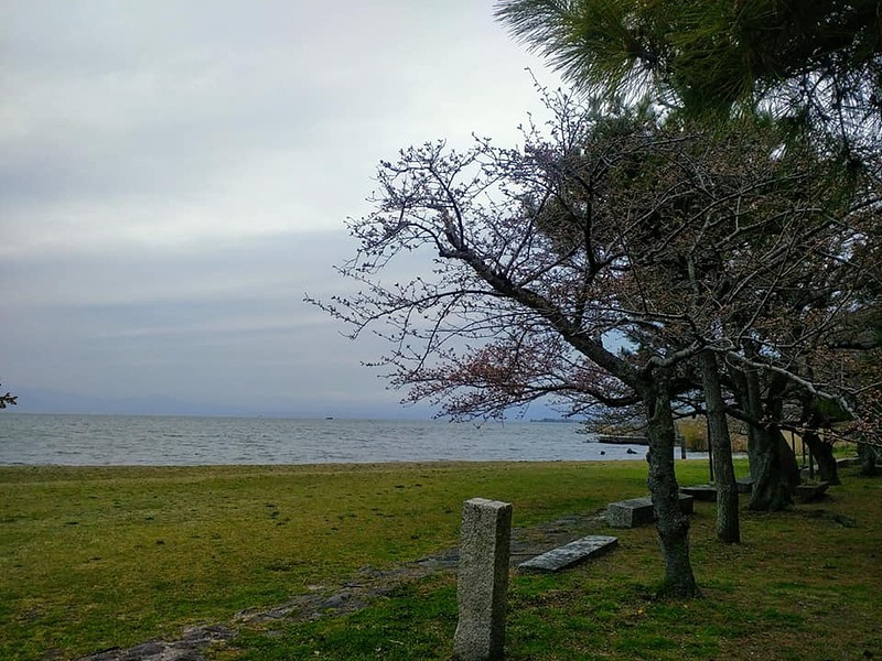 豊公園から琵琶湖を臨む