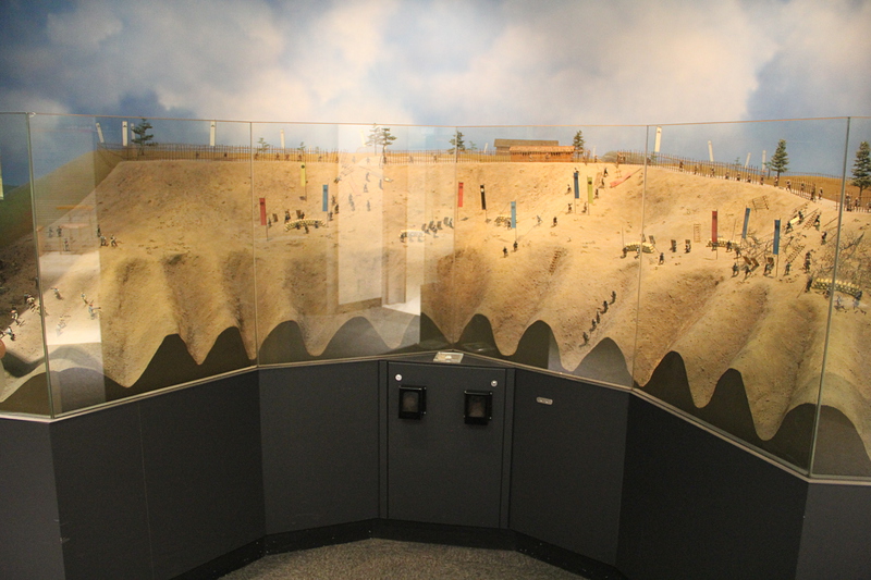 北九州市立いのちのたび博物館にある「長野城合戦の様子」の模型